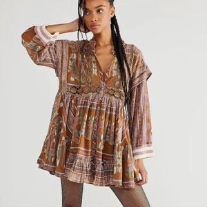 Free People Embroidered Boho Dress